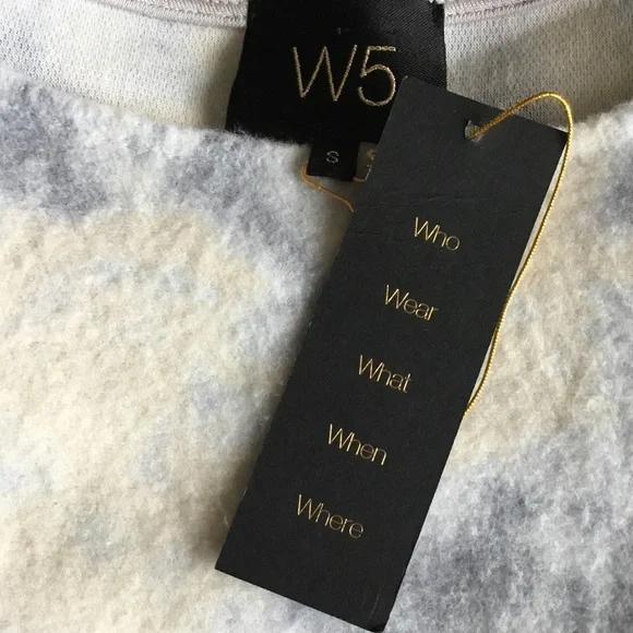 W5 by Anthropologie Blue Tie Dye Cloud Design Babydoll Style Top Peplum Bottom S - Picture 5 of 6